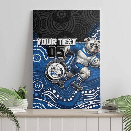 Custom Bulldogs Canvas Wall Art Dog Mascot With Aboriginal Indigenous