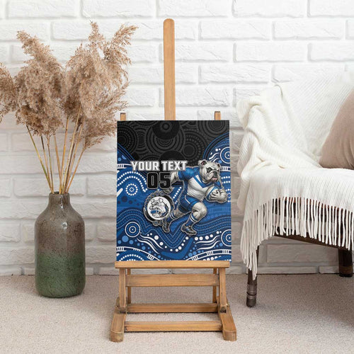 Custom Bulldogs Canvas Wall Art Dog Mascot With Aboriginal Indigenous