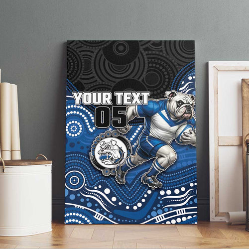 Custom Bulldogs Canvas Wall Art Dog Mascot With Aboriginal Indigenous