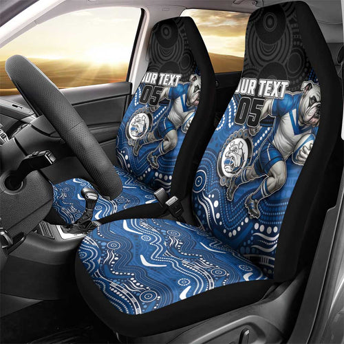 Custom Bulldogs Car Seat Cover Dog Mascot With Aboriginal Indigenous