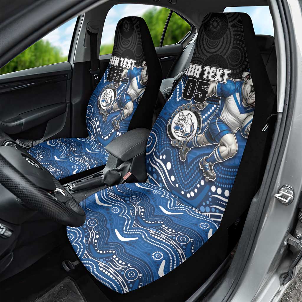Custom Bulldogs Car Seat Cover Dog Mascot With Aboriginal Indigenous