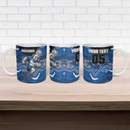 Custom Bulldogs Ceramic Mug Dog Mascot With Aboriginal Indigenous