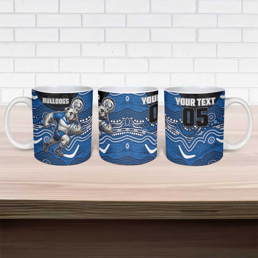 Custom Bulldogs Ceramic Mug Dog Mascot With Aboriginal Indigenous
