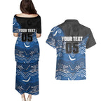 Custom Bulldogs Couples Matching Puletasi and Hawaiian Shirt Dog Mascot With Aboriginal Indigenous