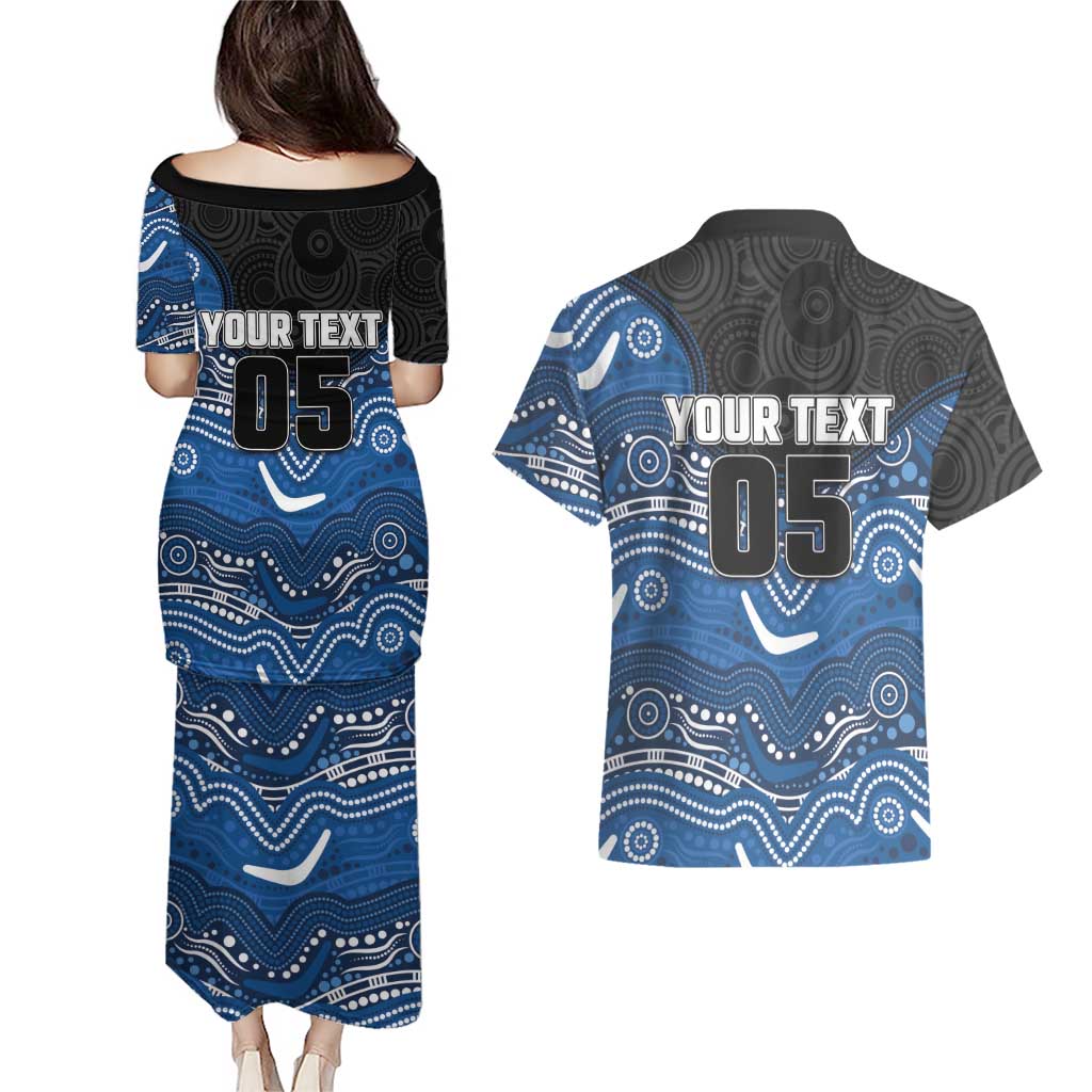 Custom Bulldogs Couples Matching Puletasi and Hawaiian Shirt Dog Mascot With Aboriginal Indigenous