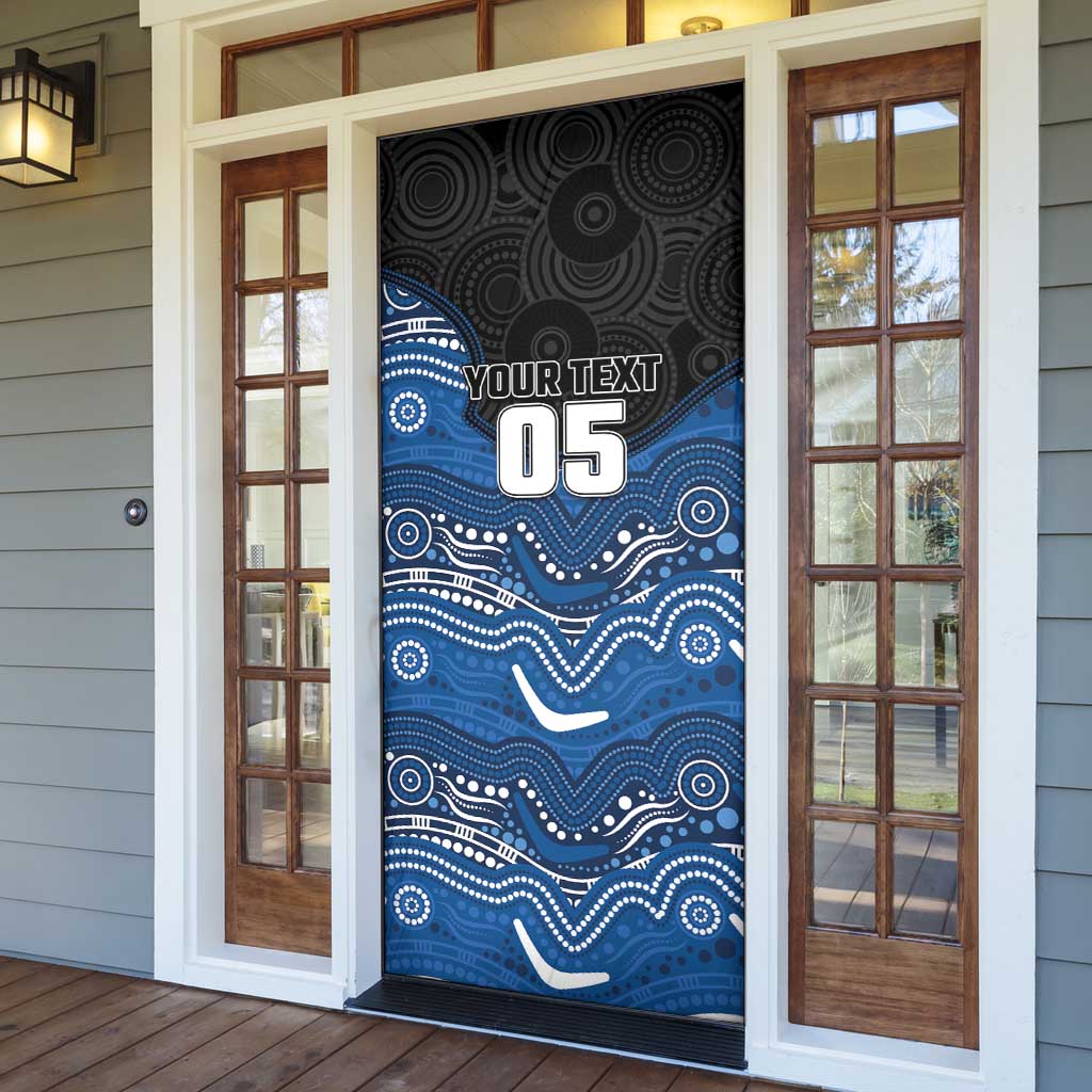 Custom Bulldogs Door Cover Dog Mascot With Aboriginal Indigenous