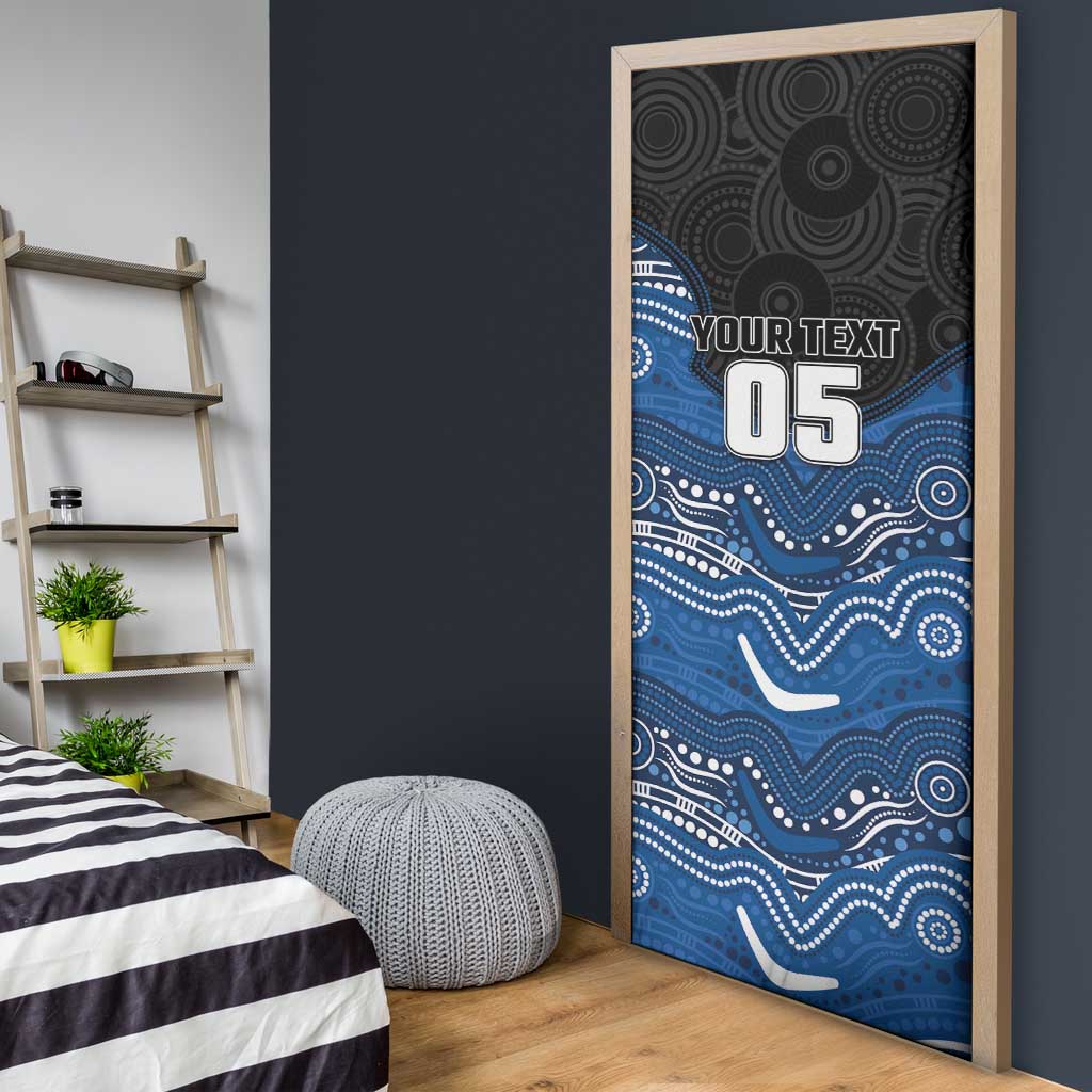 Custom Bulldogs Door Cover Dog Mascot With Aboriginal Indigenous