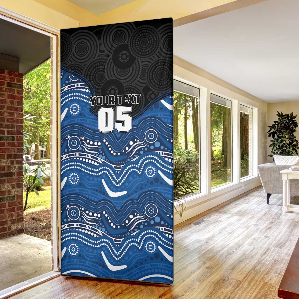 Custom Bulldogs Door Cover Dog Mascot With Aboriginal Indigenous