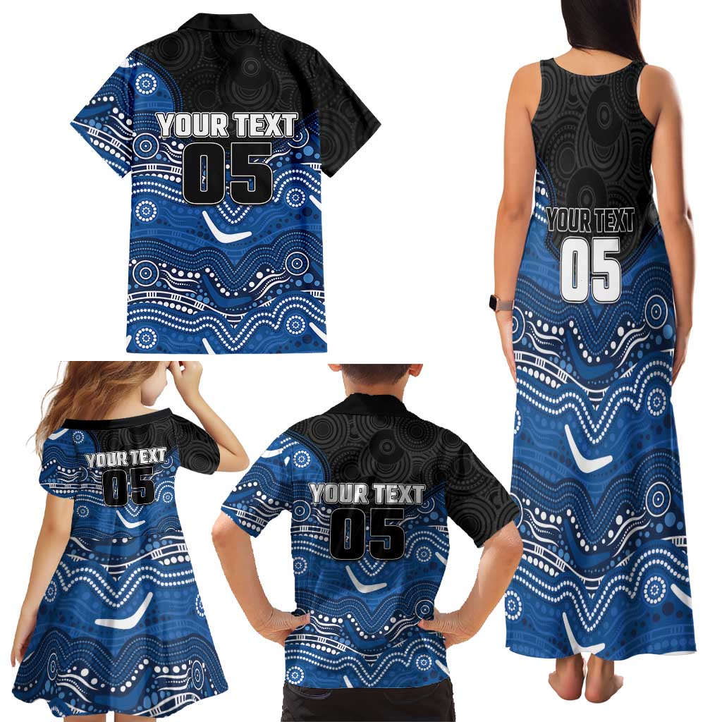 Custom Bulldogs Family Matching Tank Maxi Dress and Hawaiian Shirt Dog Mascot With Aboriginal Indigenous