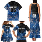 Custom Bulldogs Family Matching Tank Maxi Dress and Hawaiian Shirt Dog Mascot With Aboriginal Indigenous