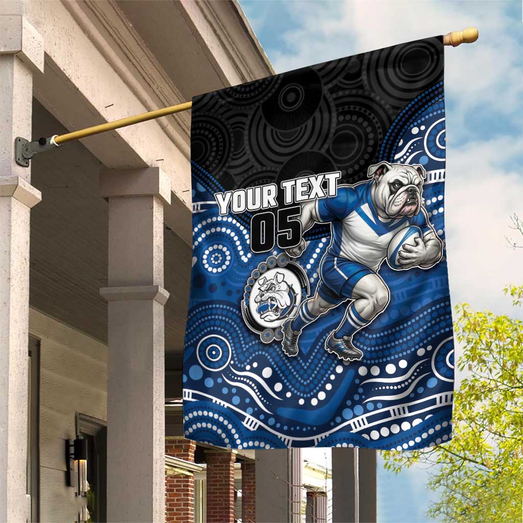Custom Bulldogs Garden Flag Dog Mascot With Aboriginal Indigenous