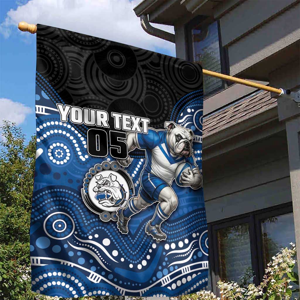 Custom Bulldogs Garden Flag Dog Mascot With Aboriginal Indigenous