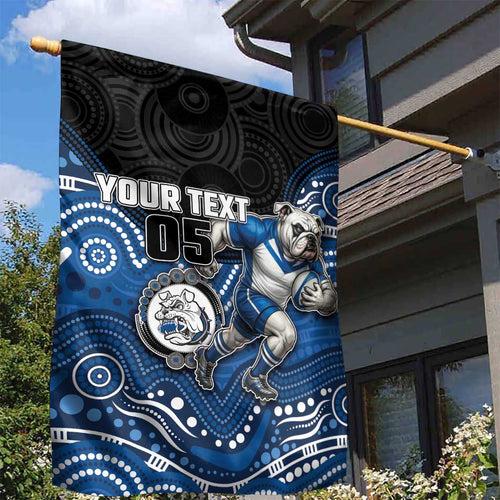 Custom Bulldogs Garden Flag Dog Mascot With Aboriginal Indigenous