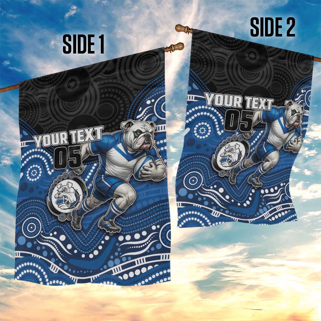 Custom Bulldogs Garden Flag Dog Mascot With Aboriginal Indigenous