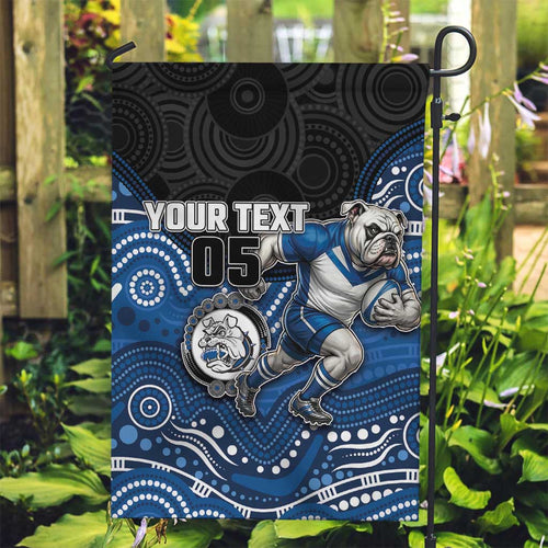 Custom Bulldogs Garden Flag Dog Mascot With Aboriginal Indigenous