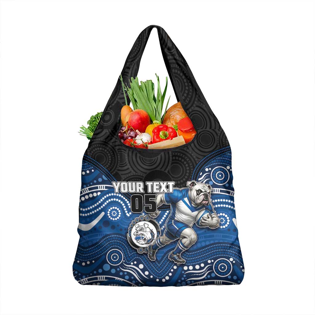 Custom Bulldogs Grocery Bag Dog Mascot With Aboriginal Indigenous