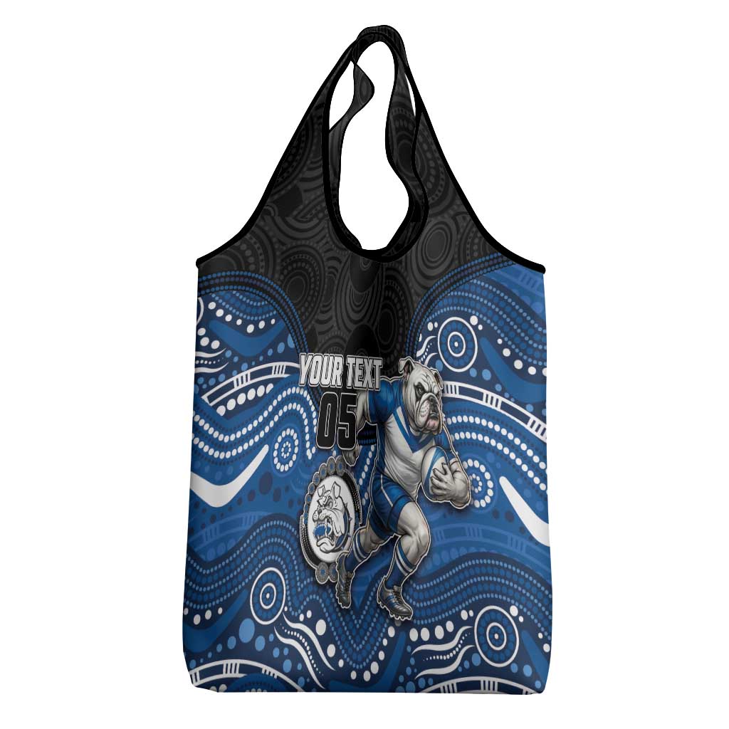 Custom Bulldogs Grocery Bag Dog Mascot With Aboriginal Indigenous
