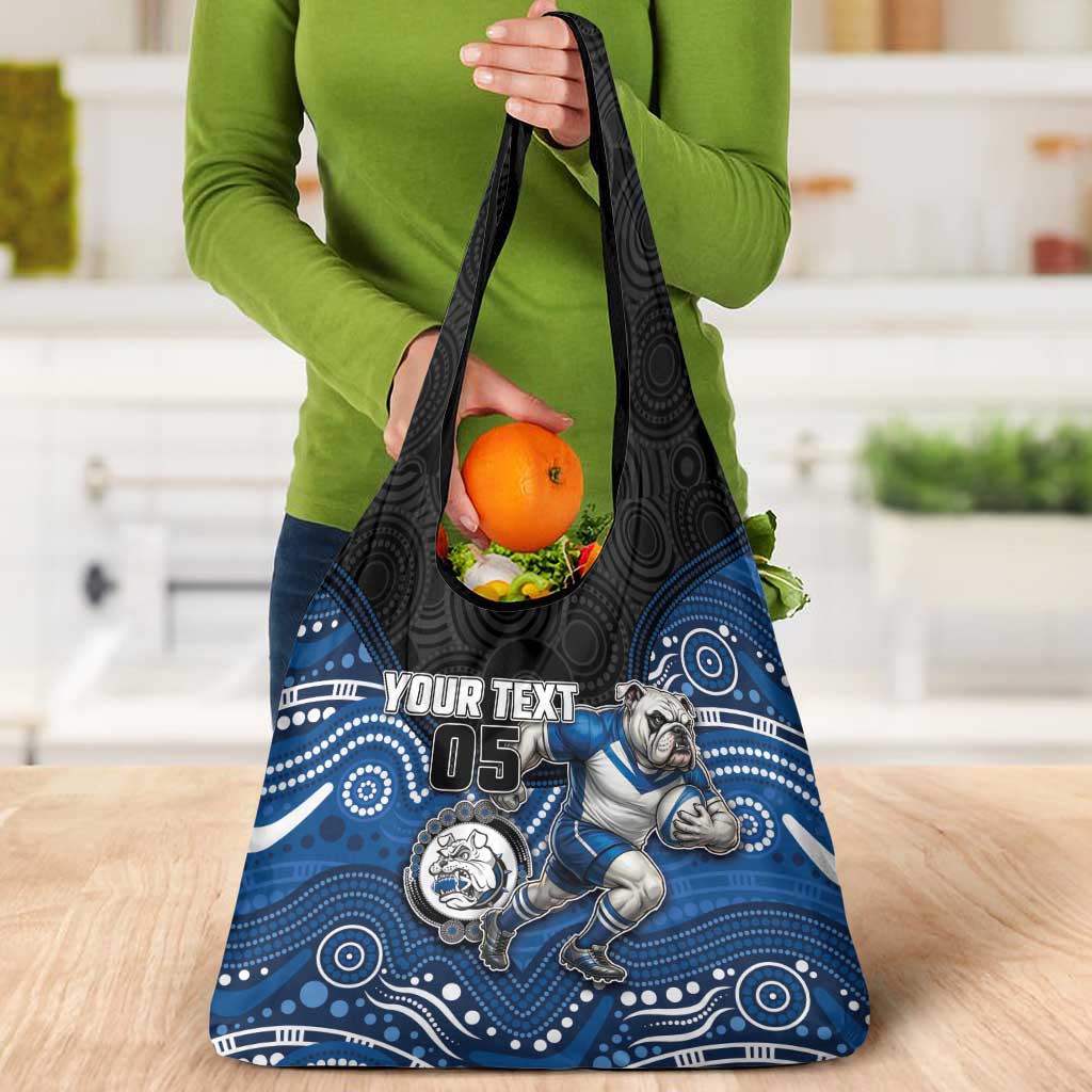 Custom Bulldogs Grocery Bag Dog Mascot With Aboriginal Indigenous
