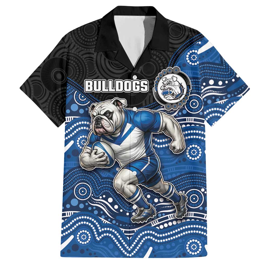 Custom Bulldogs Hawaiian Shirt Dog Mascot With Aboriginal Indigenous