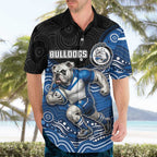 Custom Bulldogs Hawaiian Shirt Dog Mascot With Aboriginal Indigenous