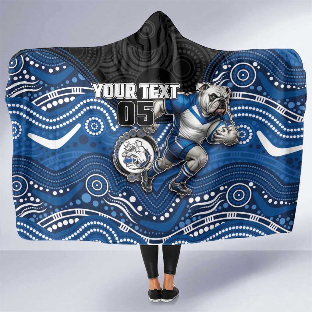 Custom Bulldogs Hooded Blanket Dog Mascot With Aboriginal Indigenous