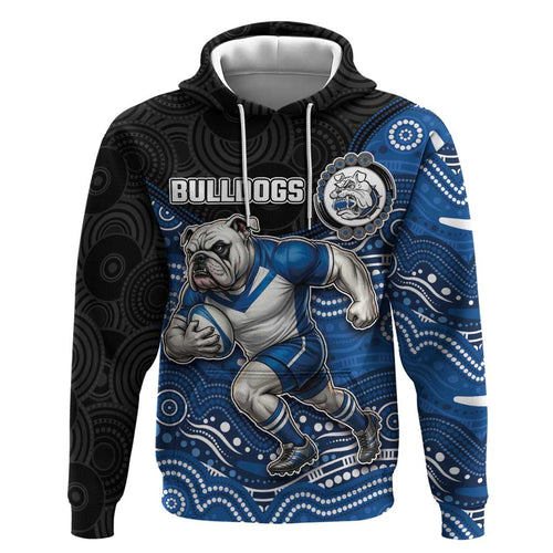 Custom Bulldogs Hoodie Dog Mascot With Aboriginal Indigenous