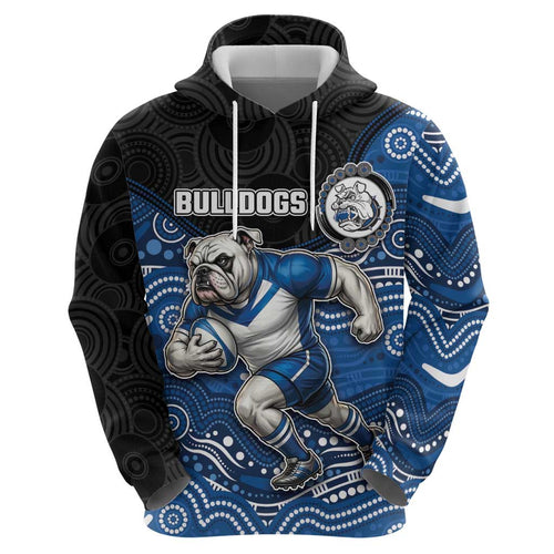 Custom Bulldogs Hoodie Dog Mascot With Aboriginal Indigenous