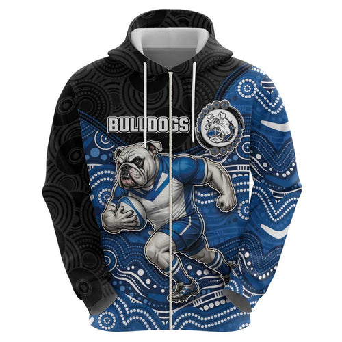 Custom Bulldogs Hoodie Dog Mascot With Aboriginal Indigenous