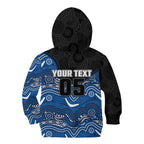 Custom Bulldogs Kid Hoodie Dog Mascot With Aboriginal Indigenous