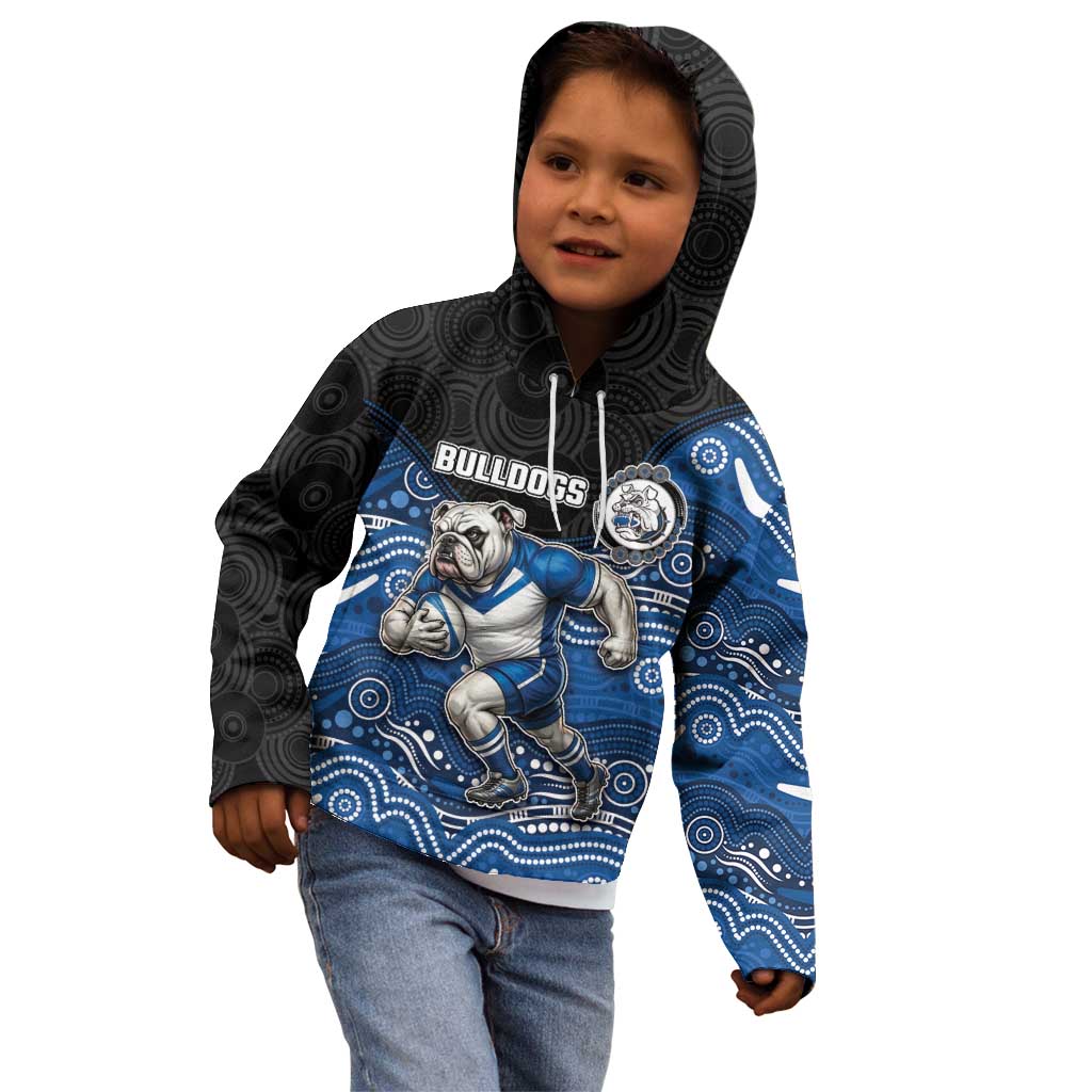 Custom Bulldogs Kid Hoodie Dog Mascot With Aboriginal Indigenous