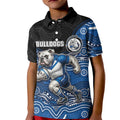 Custom Bulldogs Kid Polo Shirt Dog Mascot With Aboriginal Indigenous