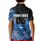 Custom Bulldogs Kid Polo Shirt Dog Mascot With Aboriginal Indigenous
