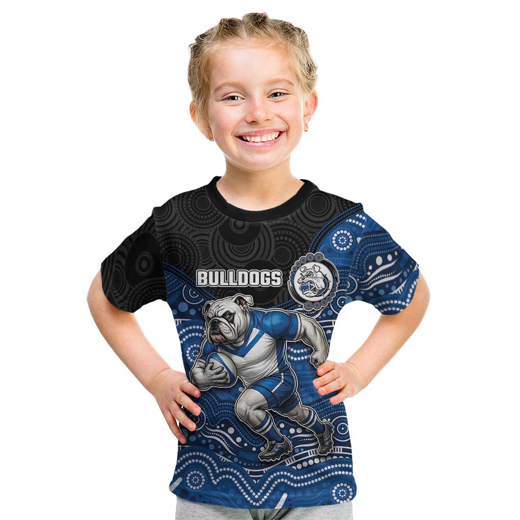 Custom Bulldogs Kid T Shirt Dog Mascot With Aboriginal Indigenous
