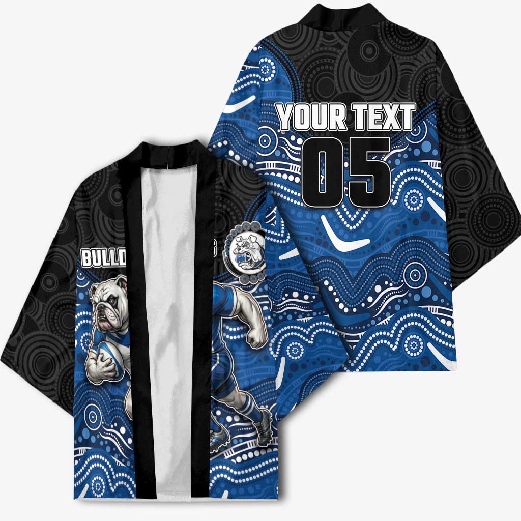 Custom Bulldogs Kimono Dog Mascot With Aboriginal Indigenous