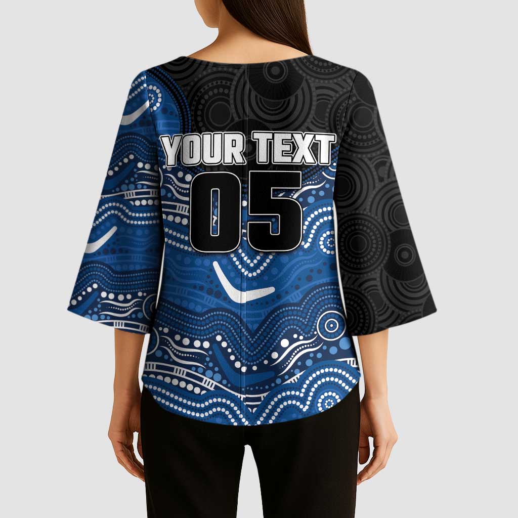 Custom Bulldogs Kimono Sleeve Blouse Dog Mascot With Aboriginal Indigenous
