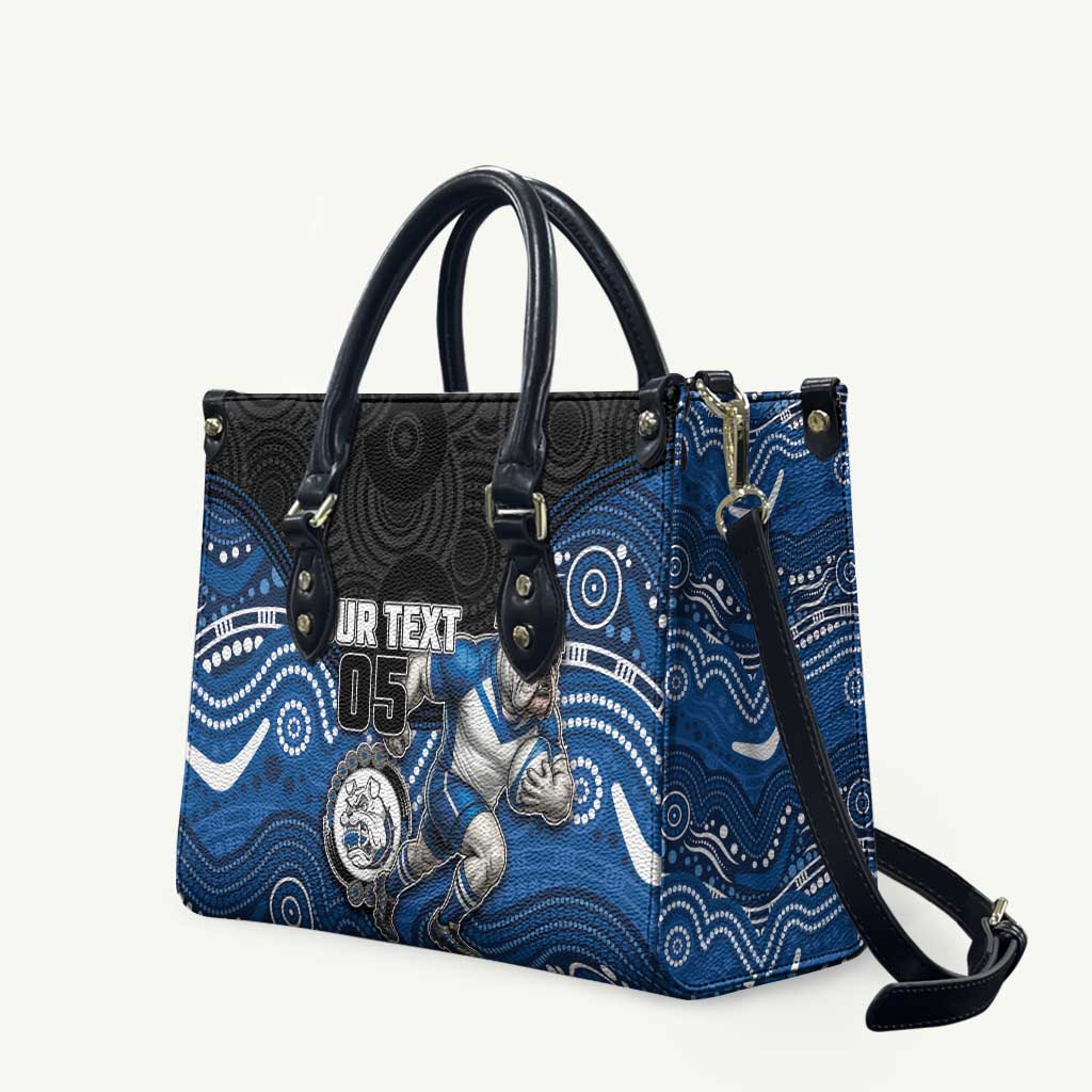 Custom Bulldogs Leather Bag Dog Mascot With Aboriginal Indigenous