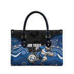 Custom Bulldogs Leather Bag Dog Mascot With Aboriginal Indigenous
