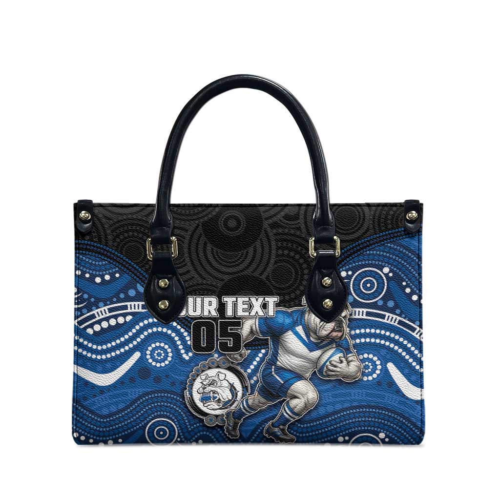 Custom Bulldogs Leather Bag Dog Mascot With Aboriginal Indigenous