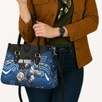 Custom Bulldogs Leather Bag Dog Mascot With Aboriginal Indigenous