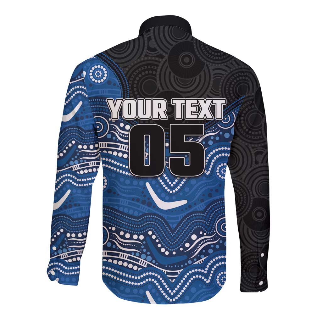 Custom Bulldogs Long Sleeve Button Shirt Dog Mascot With Aboriginal Indigenous