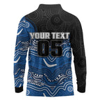 Custom Bulldogs Long Sleeve Polo Shirt Dog Mascot With Aboriginal Indigenous