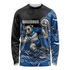 Custom Bulldogs Long Sleeve Shirt Dog Mascot With Aboriginal Indigenous
