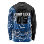 Custom Bulldogs Long Sleeve Shirt Dog Mascot With Aboriginal Indigenous