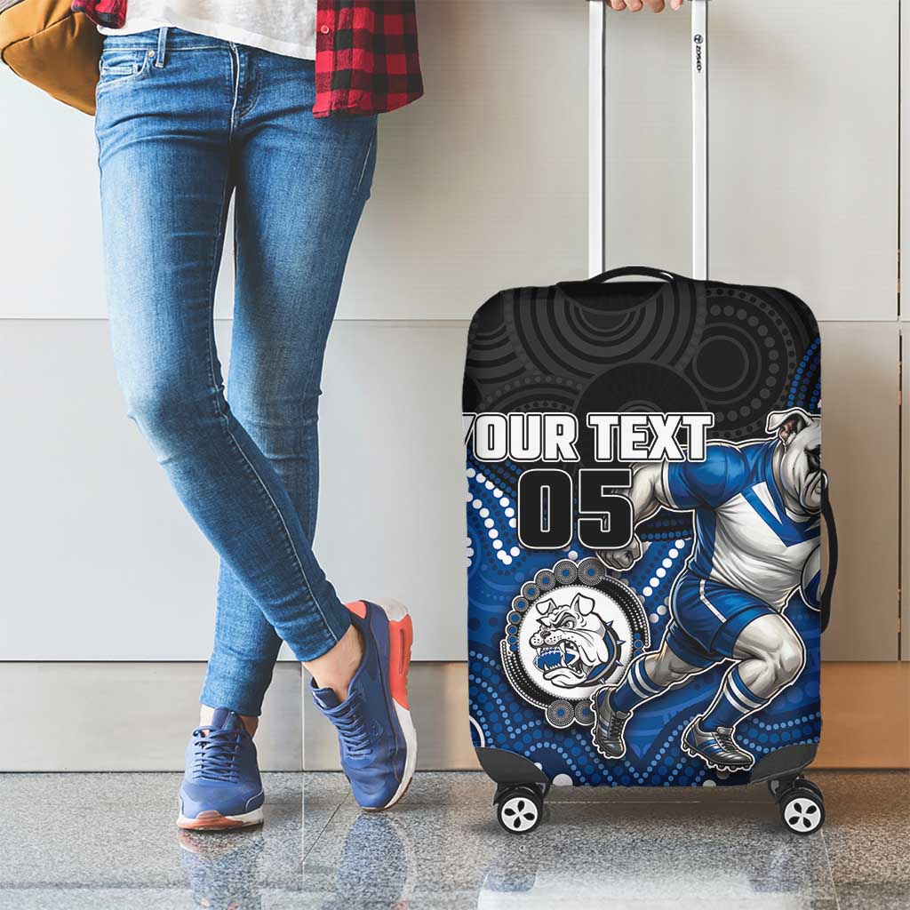 Custom Bulldogs Luggage Cover Dog Mascot With Aboriginal Indigenous