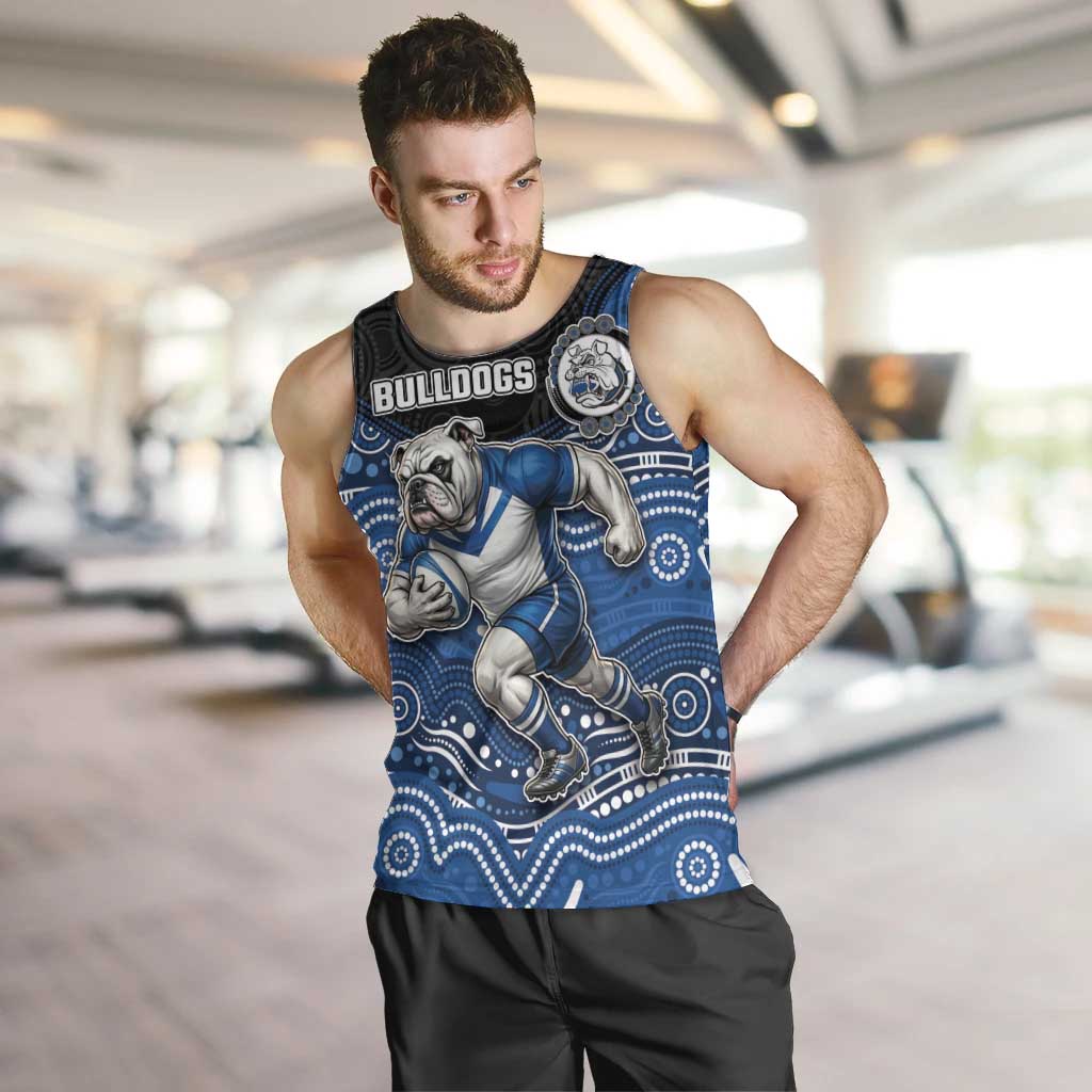 Custom Bulldogs Men Tank Top Dog Mascot With Aboriginal Indigenous