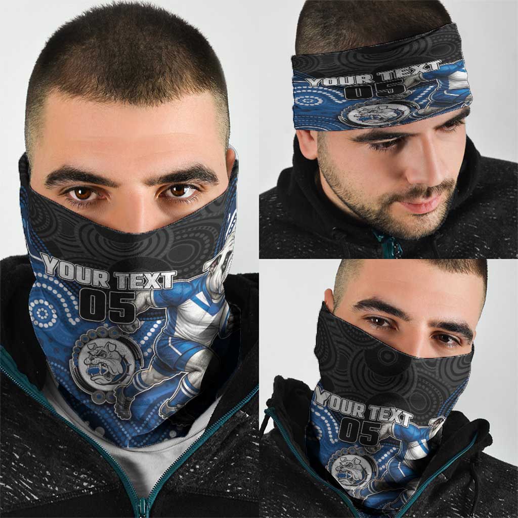 Custom Bulldogs Neck Gaiter Dog Mascot With Aboriginal Indigenous