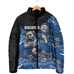 Custom Bulldogs Padded Jacket Dog Mascot With Aboriginal Indigenous