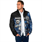 Custom Bulldogs Padded Jacket Dog Mascot With Aboriginal Indigenous