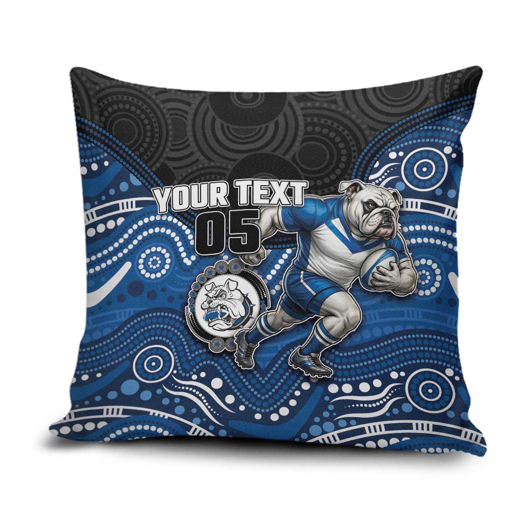Custom Bulldogs Pillow Cover Dog Mascot With Aboriginal Indigenous