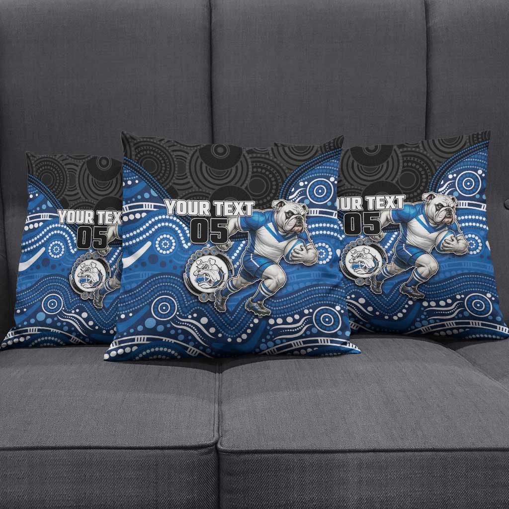 Custom Bulldogs Pillow Cover Dog Mascot With Aboriginal Indigenous
